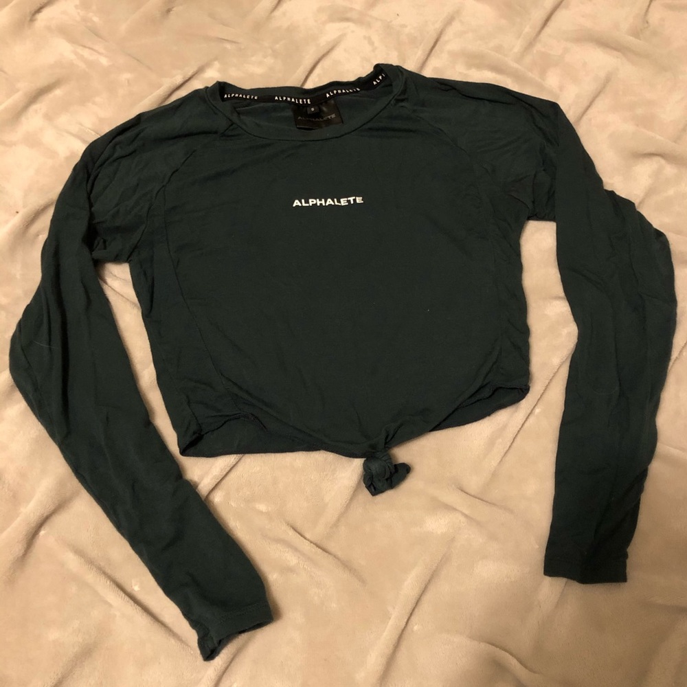 Aspire Long Sleeve Tie Top - Alpine Green - Small